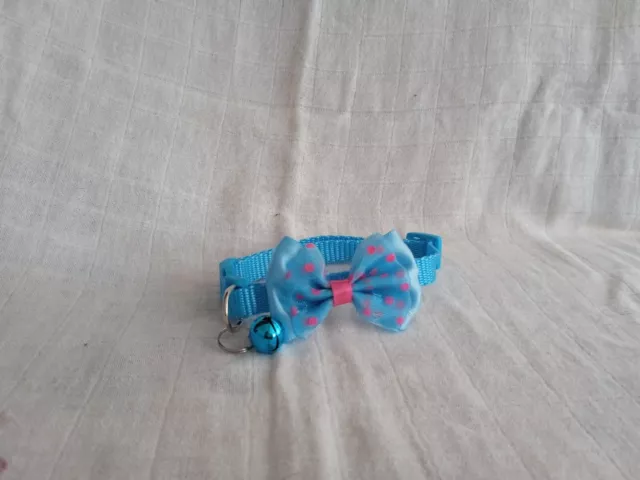 Collar para Gatos con Lacito y Cascabel Azul