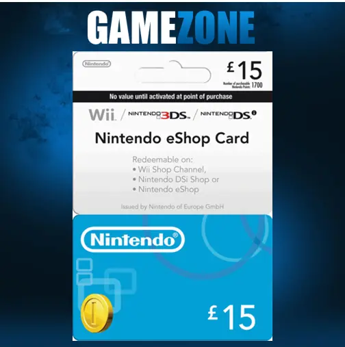 Nintendo e-Shop £15 Card - £15 GBP UK eShop Switch / 3DS / DS / Wii / Wii U