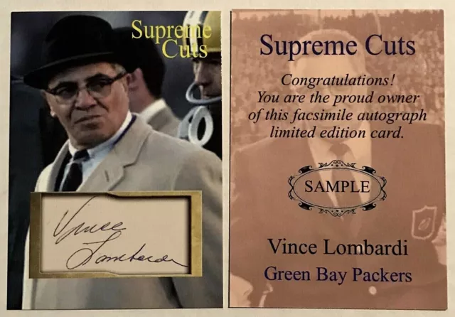 VINCE LOMBARDI GREEN Bay Packers Supreme Cuts 2021 Glossy Sample CARD ...