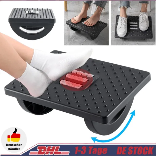 Fußstütze HWC-M11, Fußablage mit Massage-Rollen Fußroller Fußbank, Neigung  und Höhe verstellbar, Kunststoff von Heute-Wohnen