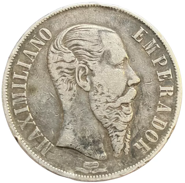 #E7233 - Mexico - Empire of Maximilian : Silver Peso 1866 Mo - KM# 388