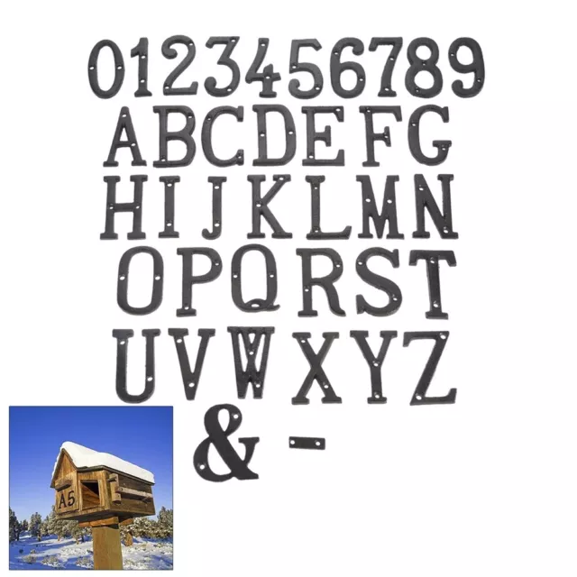 1pc Door Mailbox Yard Alphabet Letters Numbers Signs Address Plaques Cast Iron