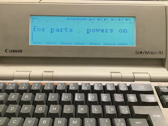 VINTAGE CANON STARWRITER 70 Typewriter Model: VS100 , For Parts ...