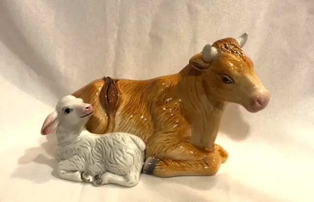 Vintage Fitz and Floyd Classics Oxen and Lamb Nativity Figurine Christmas