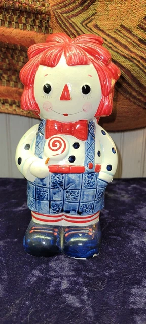 Vintage Raggedy Andy Vinyl Bank 1972 Fitz & Floyd 7.5" Tall Made in Japan