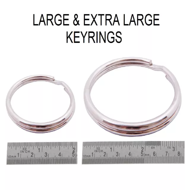 Large & Extra Large Split Rings Key Ring - 50mm (2") or 80mm (3.2")