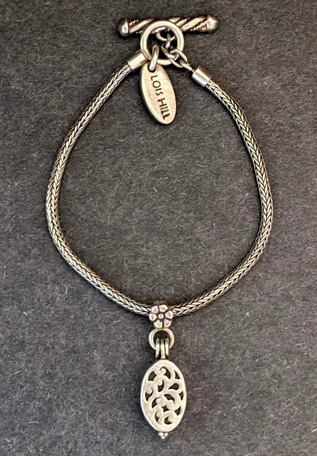 Lois Hill Sterling Silver Bracelet with a Marked Opening Keepsake Locket Charm Lois Hill Sterling Silver Bracelet with a Marked Opening Keepsake Locket Charm