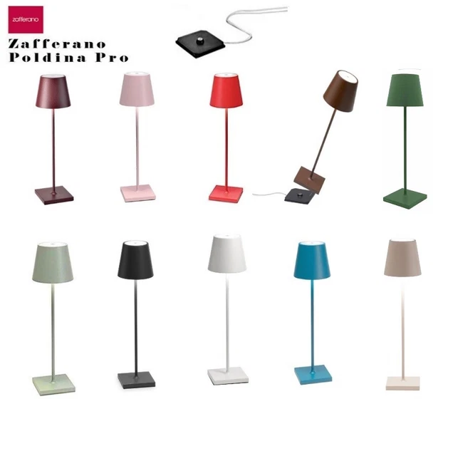 Poldina Pro Lampada da Tavolo Batteria Ricaricabile Colori Ass. Touch Zafferano