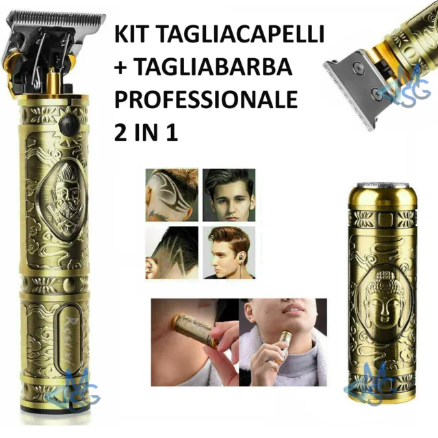 Kit Taglia Capelli + Regola Taglia Barba Trimmer Rasoio Elettrico Professionale