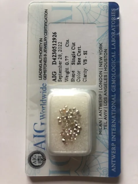 Vends Diamant 1,70 - 1,46 mm . Vend Lot De 48 Pièces Clarté VS - SI.  0,77 Carat
