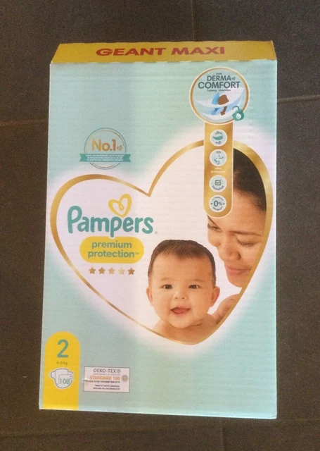 COUCHES PAMPERS Premium taille 2 (4-8kg) 108 couches - livraison mondial relay