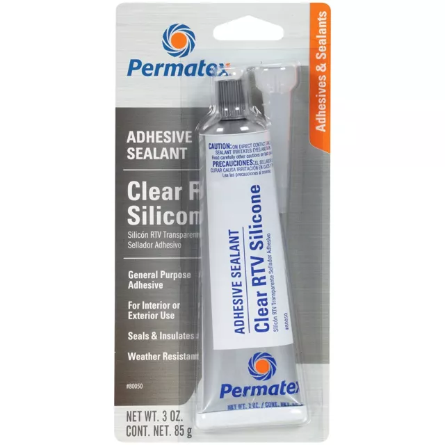 Permatex Clear RTV Silicone Adhesive Sealant transparent Gasket Maker 85g