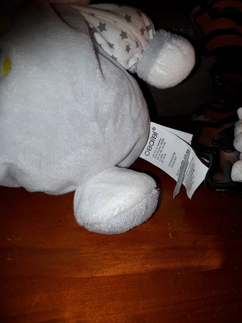 PP1/🐰DOUDOU PELUCHE BOULE LAPIN GRIS... OBAIBI OKAIDI ETOILE HOCHET  19cm TTBE 3
