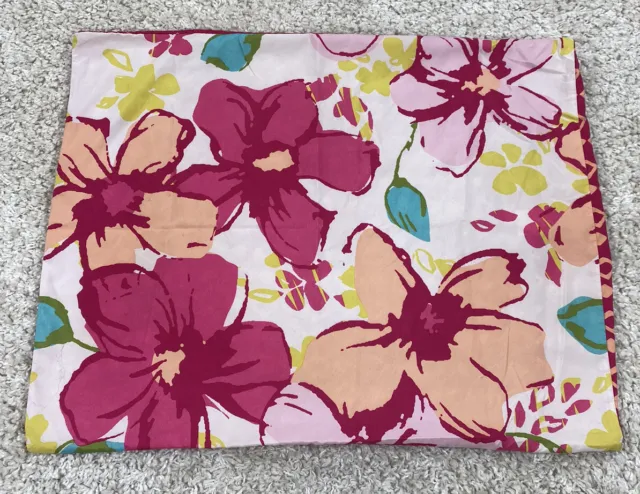 Pillowcase  Xhilaration 20"x26" standard size tropical floral design peach pink