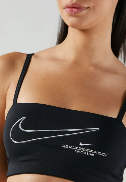 Nike DC5553 010 Indy Bra Swoosh Top Reggiseno Imbottito Nero