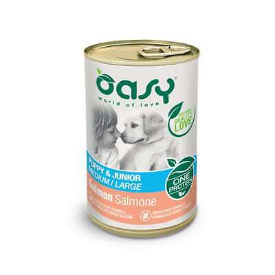 Oasy cane monoproteico puppy salmone 400 g scatolette lattine umido per cuccioli
