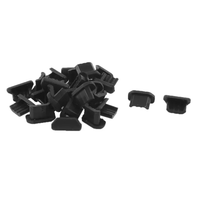 25 x schwarz Mikro USB Plastik Anti Staub Kappe Stecker Staubschutz