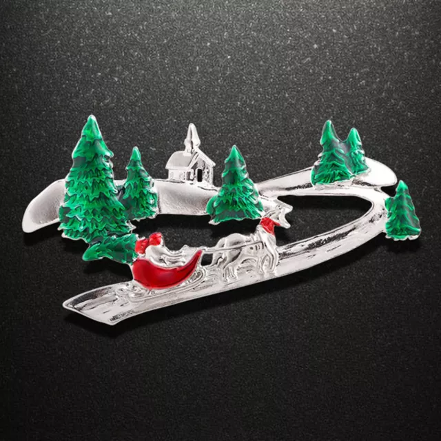 Fashion Enamel & Metal Christmas Sleigh Ride Brooch Pin New