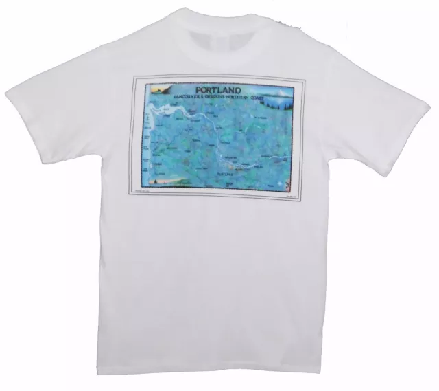 T-SHIRT-PORTLAND, VANCOUVER, OREGON COASTS-WATERWAYS COLLECTION-White-XL,L,M