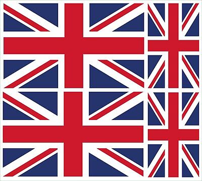 4 X Regno Unito Union Jack/Bandiera Britannica Autoadesivo Adesivi per Auto Furgone Camion S30 2