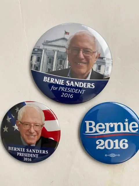 Set Of 3 Official BERNIE SANDERS 2016 Campaign Buttons