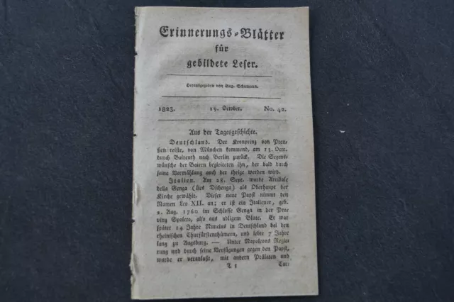 1823 Erinnerungsblätter 42 / krieg in Spanien / Lessing Camenz / Carl von Linné