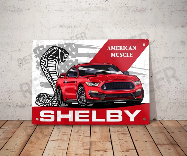 Plaque métallique Ford Mustang Shelby GT500 de 1968 : décoration automobile noire - Canada