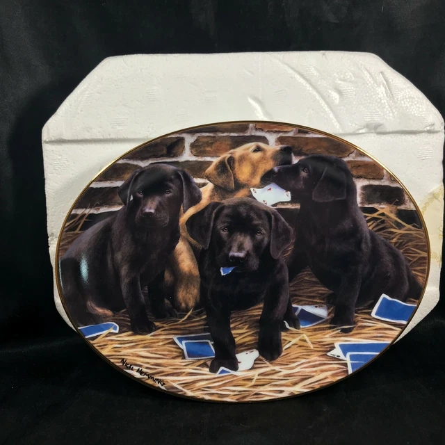 Collectors Plate Dog Puppy Four Aces Nigel Hemming Franklin Mint