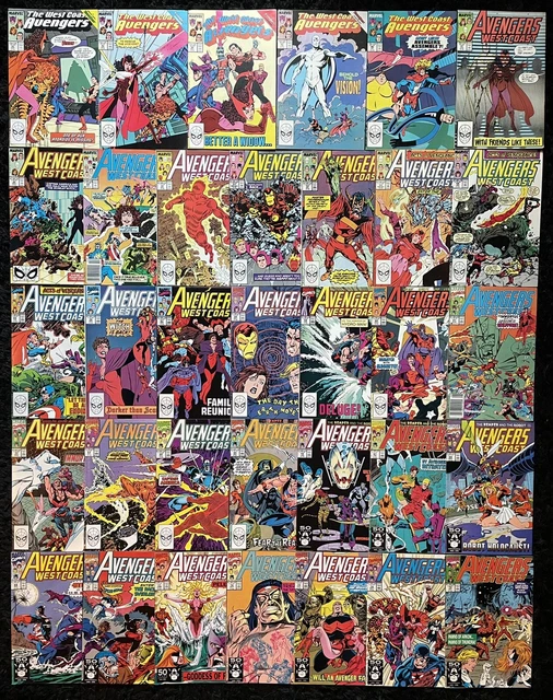 West Coast Avengers #42-75 COMPLETE - #45 1st White Vision #46 56 61 Newsstand