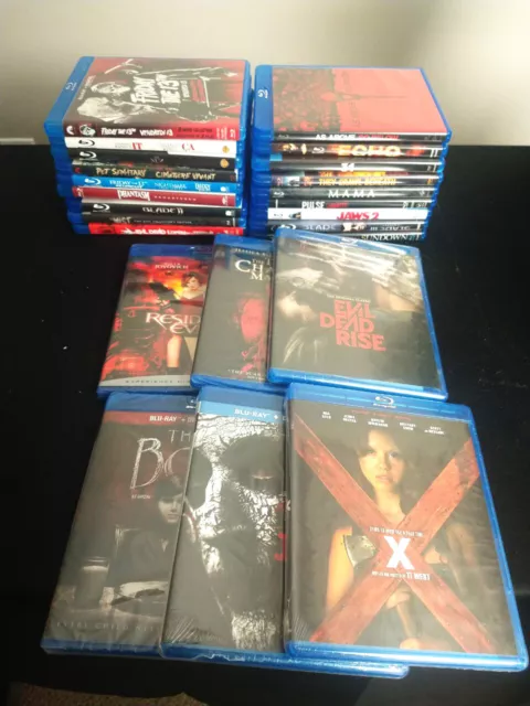 Lot Of 26 Horror Movie Blu-Ray Friday the 13th Blade Evil Dead READ