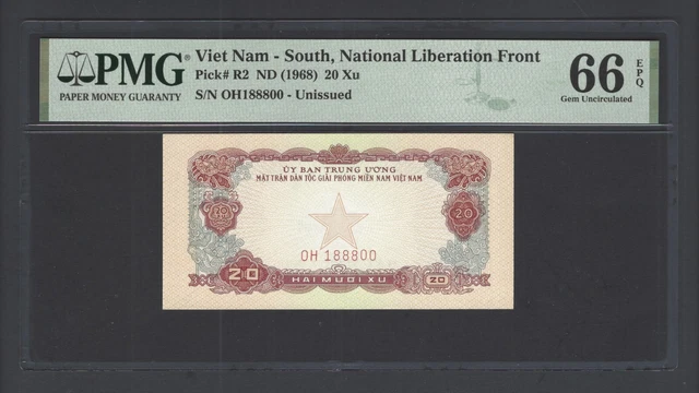 South Vietnam 20 Xu ND(1968) PR2 Uncirculated Grade 66
