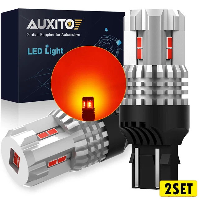 AUXITO 4x 7443 7440 7444 Red LED Alert Bright Stop Brake Tail Light Parking Bulb