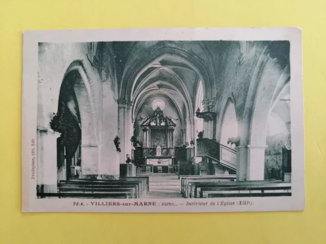 cpa 94 - VILLIERS sur MARNE Intérieur de l'ÉGLISE Chœur CHAIRE Maître Autel