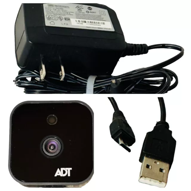 ADT RC8325-V2 Pulse Wireless Day Night Security Camera HD 720p + Power Adapters