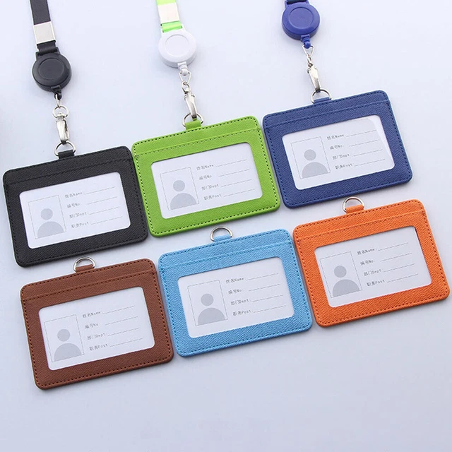 1x PU Schlüsselband mit Ausweishülle ID Kartenhalter Lanyard Ausweishalter Neu