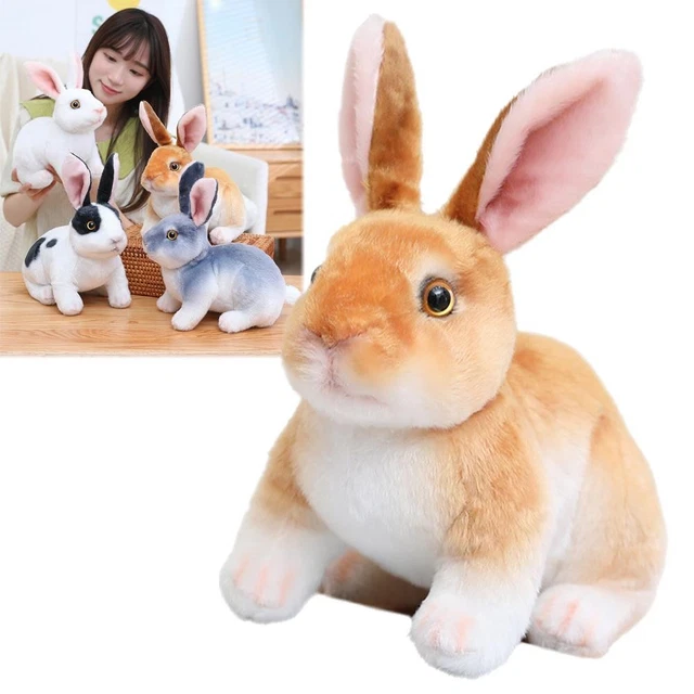 SIMULATION LONG EARS Realistic Rabbit Plush Toy Lifelike Animal Stuffed ...
