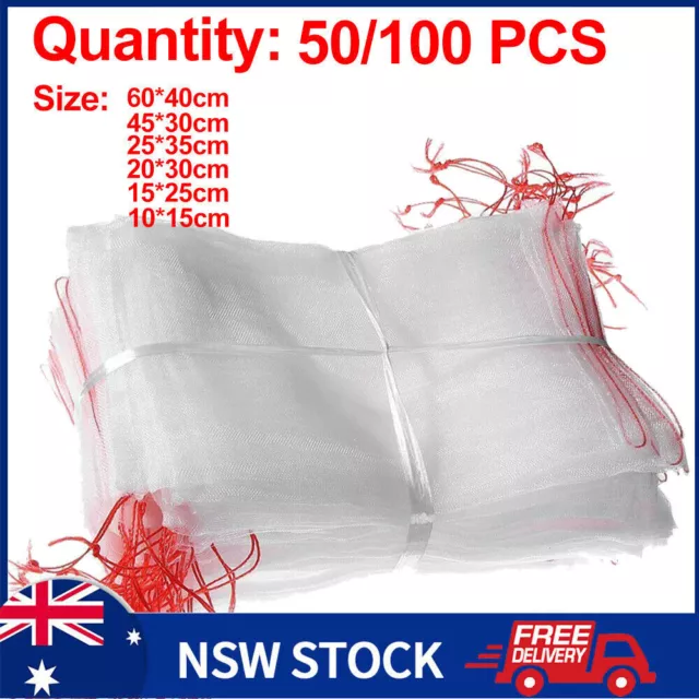 50/100 Pcs Fruit Net Bags Agriculture Garden Vegetable Protection Reusable Proof