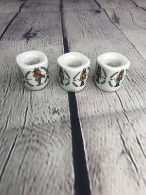 Funny Design West Germany Vintage CHRISTMAS Mini Candle Holders Nutcracker 2