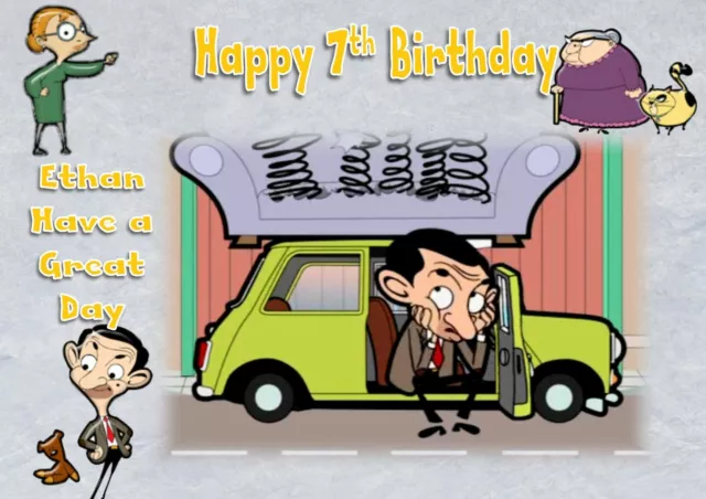 Personalised birthday card Mr Bean son grandson nephew brother daughter 3rd 4th
