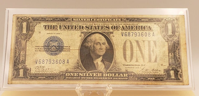 FR1601 .12 1928A $1 Silver Certificate Funnyback Fine