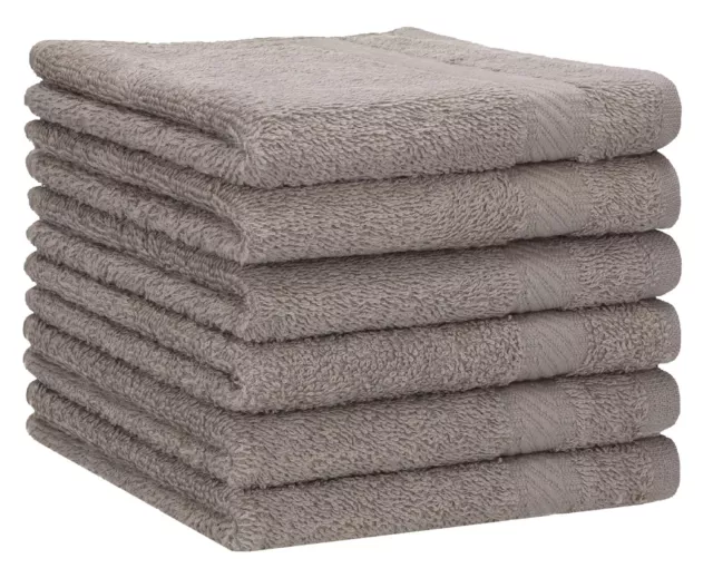 Betz Lot de 6 draps de bain Palermo 70 x 140 cm 100% coton couleur gris pierre