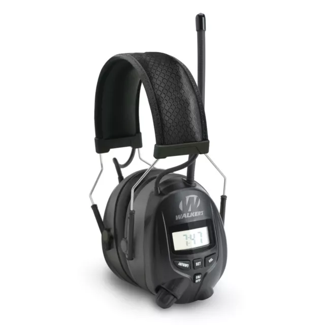 Walkers Hearing Protection Soft Over Ear AM/FM Radio Earmuffs, Black (2 Pack)