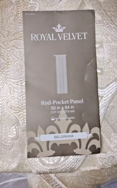 JCP, Royal Velvet, Rod Pocket Panel, IVORY Beige, 50"x84", Belgravia
