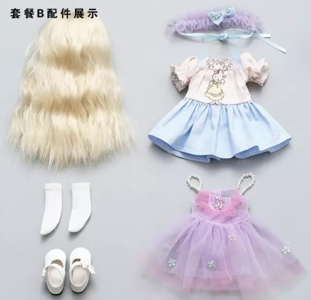 New Dress clothes Hair wig shoes For 1/6 BJD Doll Peanut