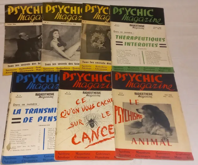 Revue Psychic Magazine Radiesthésie Lot de 7 numéros / bien lire descriptif