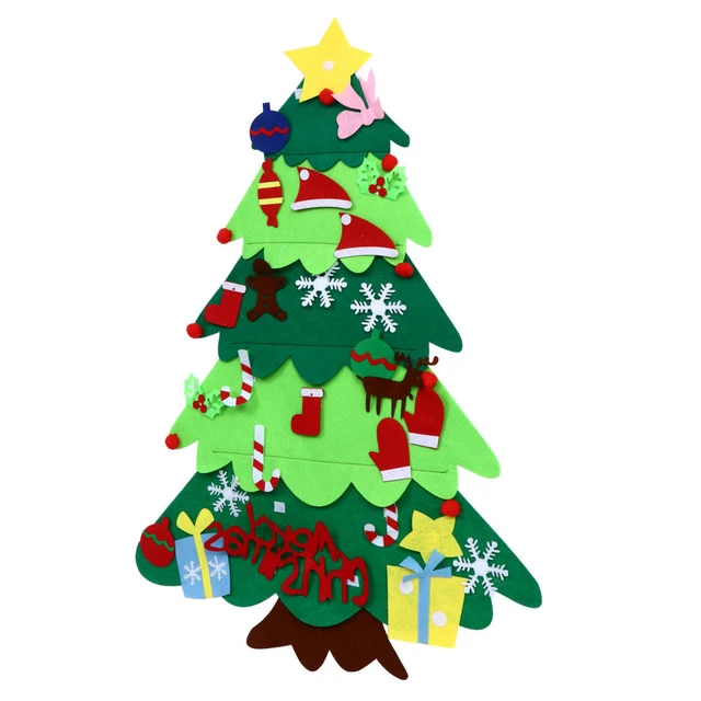 Hágalo usted mismo fieltro árbol de Navidad 3d pared de árbol de Navidad colgante árbol de Navidad