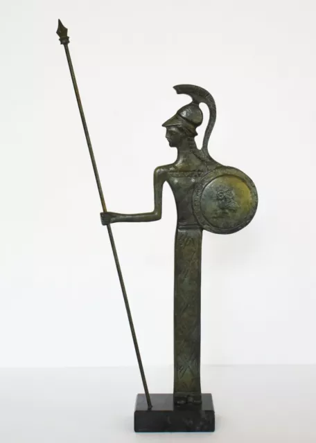 Athena Minerva with spear and shield - Goddess of wisdom and strategy - Bronze