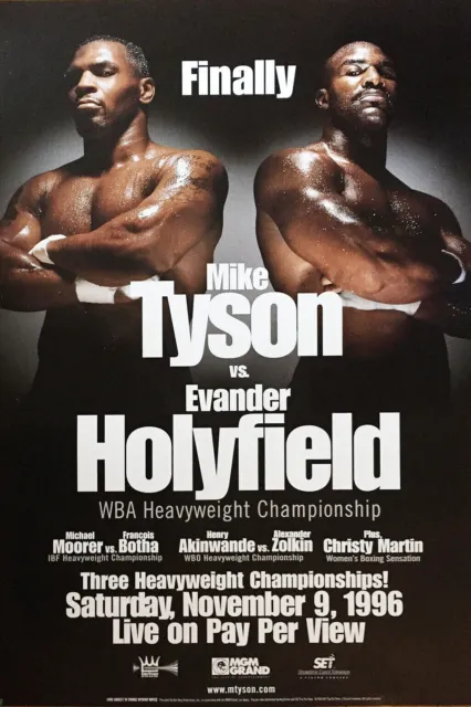 Iron Mike Tyson vs. Evander Holyfield Boxing Fight Reproduction Poster 11x16 art