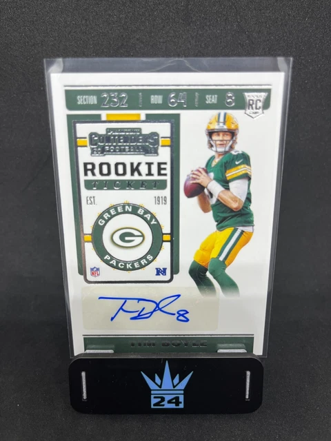 Tim Boyle 2019 Panini Contenders #294 Rookie Ticket Auto Green Bay Packers