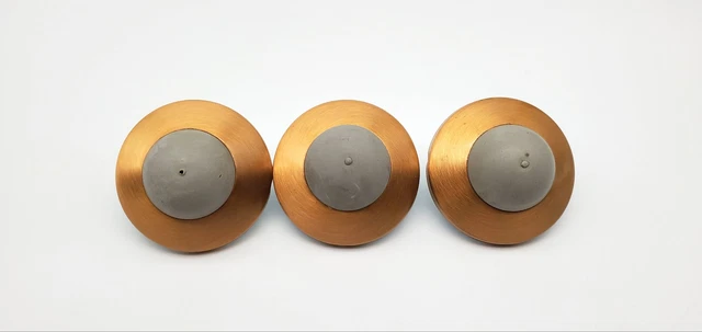 Vintage Wall Door Stop Satin Bronze Glynn Johnson 2in Lot of 3 NOS